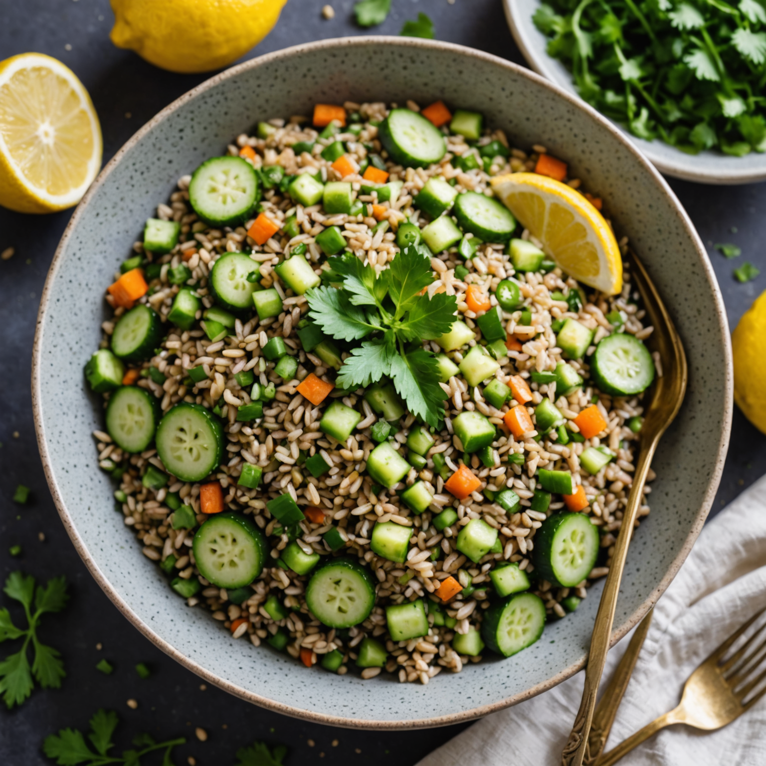 Brown Rice and Lentil Salad